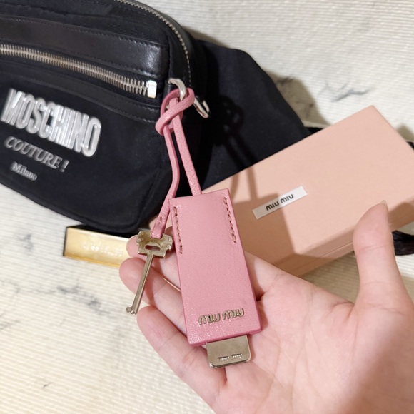 Miu Miu Pink Leather Bag Charm / Keychain - Picture 9 of 12